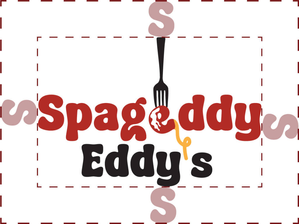 Re-designed Spageddy Eddy's logo spacing