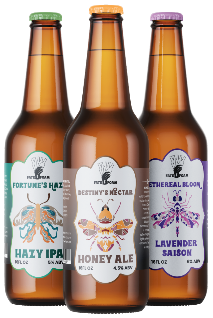 Fate and Foam beer bottle mockups with each new label