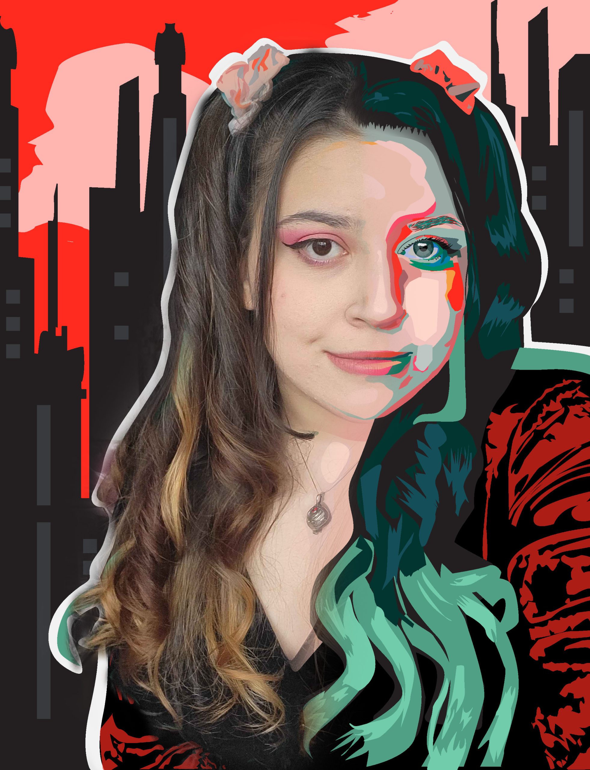 Illustrated portrait of Erika Idsardi